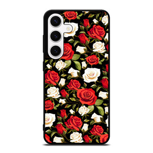 SEAMLESS RED WHITE ROSE PATTERN Samsung Galaxy S24 Case Cover SEAMLESS RED WHITE ROSE PATTERN Samsung Galaxy S24 Case Cover