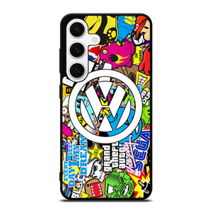 VW STICKER BOMB LOGO Samsung Galaxy S24 Case Cover VW STICKER BOMB LOGO Samsung Galaxy S24 Case Cover