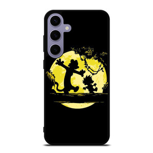 CALVIN AND HOBBES BLACK CARTOON Samsung Galaxy S24 Plus Case Cover