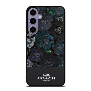 COACH NEW YORK BLACK TEA ROSE Samsung Galaxy S24 Plus Case Cover