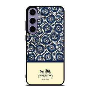 COACH NEW YORK BLUE FLORAL BATIK Samsung Galaxy S24 Plus Case Cover