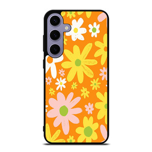 FLOWER POWER ORANGE PATTERN Samsung Galaxy S24 Plus Case Cover FLOWER POWER ORANGE PATTERN Samsung Galaxy S24 Plus Case Cover