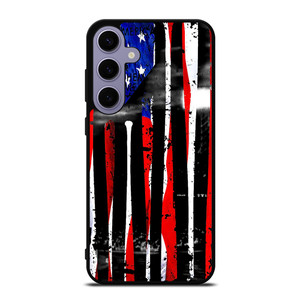 USA FLAG AMERICAN BASEBALL BLACK WHITE Samsung Galaxy S24 Plus Case Cover