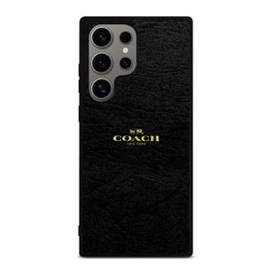 COACH NEW YORK BLACK LEATHER Samsung Galaxy S24 Ultra Case Cover
