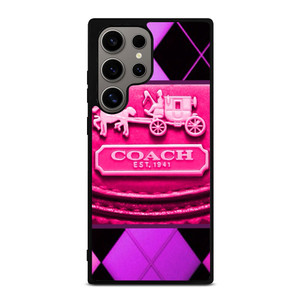 COACH NEW YORK PURPLE PINK LOGO Samsung Galaxy S24 Ultra Case Cover