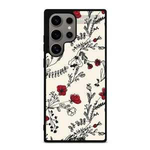 HAND DRAWING RED FLOWER PATTERN Samsung Galaxy S24 Ultra Case Cover