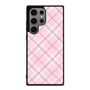 LIGHT PINK PLAID PATTERN Samsung Galaxy S24 Ultra Case Cover