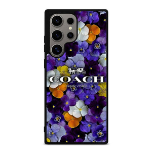 PURPLE FLOWERS COACH NEW YORK Samsung Galaxy S24 Ultra Case Cover