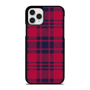 RED BLUE TARTAN PLAID PATTERN iPhone 11 Pro Case Cover