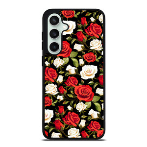 SEAMLESS RED WHITE ROSE PATTERN Samsung Galaxy S23 FE Case Cover SEAMLESS RED WHITE ROSE PATTERN Samsung Galaxy S23 FE Case Cover