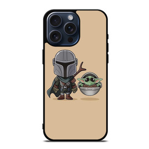 BABY YODA AND MANDALORIAN STAR WARS CUTE iPhone 15 Pro Max Case Cover