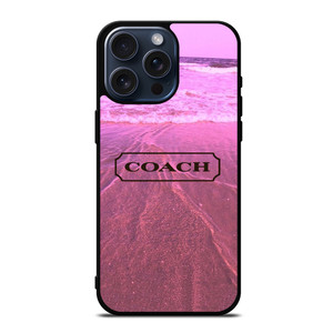 COACH NEW YORK LOGO PINK BEACH iPhone 15 Pro Max Case Cover