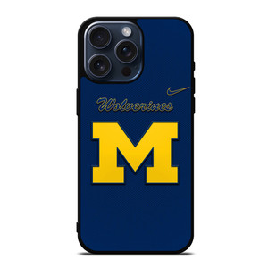 MICHIGAN WOLVERINES LOGO NIKE UNIVERSITY FOOTBALL iPhone 15 Pro Max Case Cover