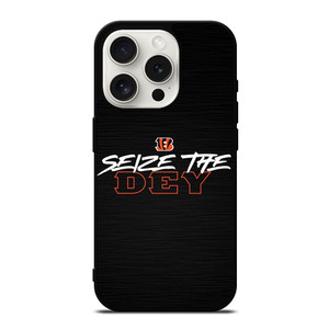 CINCINNATI BENGALS LOGO FOOTBALL TEAM SEIZE THE DEY iPhone 15 Pro Case Cover