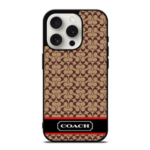 COACH NEW YORK BROWNLOGO PATTERN iPhone 15 Pro Case Cover
