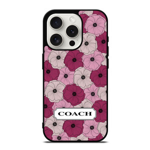 COACH NEW YORK LOGO PURPLE FLOWER iPhone 15 Pro Case Cover
