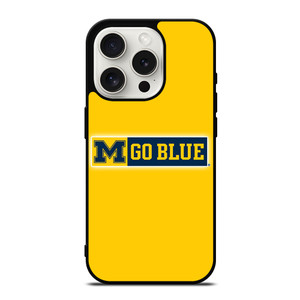 MICHIGAN WOLVERINES GO BLUE UNIVERSITY FOOTBALL LOGO iPhone 15 Pro Case Cover