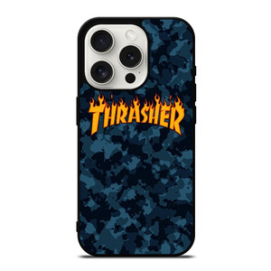 THRASHER SKATEBOARD CAMO BLUE iPhone 15 Pro Case Cover