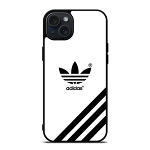 ADIDAS LOGO WHITE CLASSIC STRIPES iPhone 15 Plus Case Cover