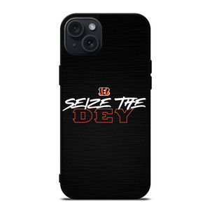 CINCINNATI BENGALS LOGO FOOTBALL TEAM SEIZE THE DEY iPhone 15 Plus Case Cover