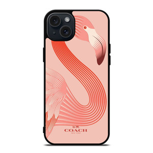 COACH NEW YORK LOGO FLAMINGO ICON iPhone 15 Plus Case Cover COACH NEW YORK LOGO FLAMINGO ICON iPhone 15 Plus Case Cover