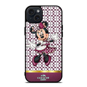 COACH NEW YORK LOGO MINNIE MOUSE DISNEY iPhone 15 Plus Case Cover