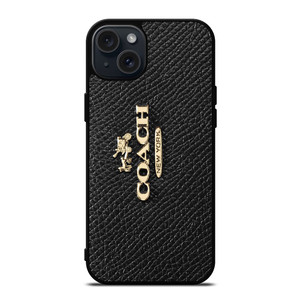 COACH NEW YORK LOGO ON BLACK WALLET iPhone 15 Plus Case Cover