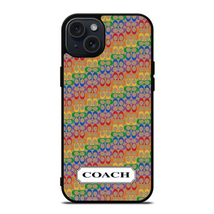 COACH NEW YORK LOGO PATTERN COLORFULI CONS iPhone 15 Plus Case Cover