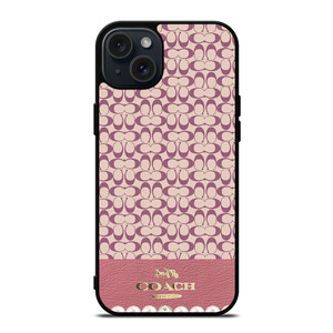 COACH NEW YORK LOGO PINK EMBLEM PATTERN iPhone 15 Plus Case Cover COACH NEW YORK LOGO PINK EMBLEM PATTERN iPhone 15 Plus Case Cover