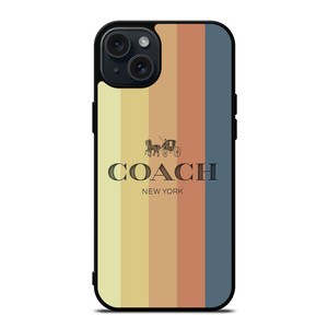 COACH NEW YORK LOGO STRIPES iPhone 15 Plus Case Cover