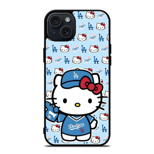 HELLO KITTY LA DODGERS LOS ANGELES BASEBALL iPhone 15 Plus Case Cover