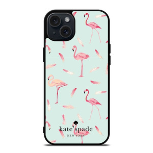 KATE SPADE NEW YORK LOGO FLAMINGOS iPhone 15 Plus Case Cover
