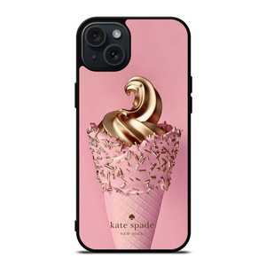 KATE SPADE NEW YORK LOGO GOLDEN ICE CREAM iPhone 15 Plus Case Cover