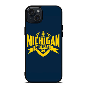 MICHIGAN WOLVERINES LOGO UNIVERSITY FOOTBALL ICON iPhone 15 Plus Case Cover