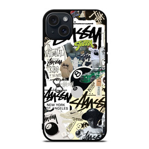 STUSSY COLLAGE iPhone 15 Plus Case Cover STUSSY COLLAGE iPhone 15 Plus Case Cover