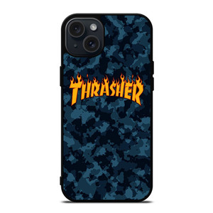 THRASHER SKATEBOARD CAMO BLUE iPhone 15 Plus Case Cover THRASHER SKATEBOARD CAMO BLUE iPhone 15 Plus Case Cover