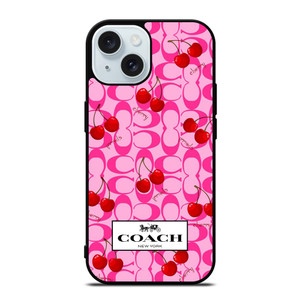 COACH NEW YORK LOGO CHERRY ICON iPhone 15 Case Cover COACH NEW YORK LOGO CHERRY ICON iPhone 15 Case Cover