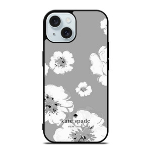 KATE SPADE NEW YORK LOGO FLORAL GRAY iPhone 15 Case Cover