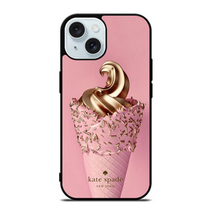 KATE SPADE NEW YORK LOGO GOLDEN ICE CREAM iPhone 15 Case Cover