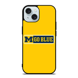 MICHIGAN WOLVERINES GO BLUE UNIVERSITY FOOTBALL LOGO iPhone 15 Case Cover