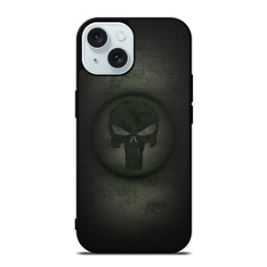 PUNISHER LOGO METAL CARBON iPhone 15 Case Cover