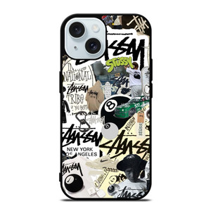 STUSSY COLLAGE iPhone 15 Case Cover STUSSY COLLAGE iPhone 15 Case Cover