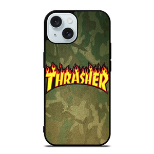 THRASHER CAMO SKATEBOARD MAGAZINE iPhone 15 Case Cover