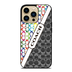 COACH NEW YORK LOGO COLORFULL BLACK ICON iPhone 14 Pro Max Case Cover