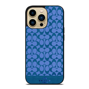COACH NEW YORK LOGO PATTERN BLUE EMBLEM iPhone 14 Pro Max Case Cover