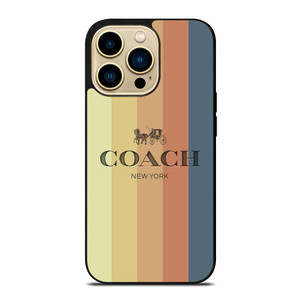 COACH NEW YORK LOGO STRIPES iPhone 14 Pro Max Case Cover