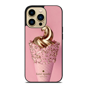 KATE SPADE NEW YORK LOGO GOLDEN ICE CREAM iPhone 14 Pro Max Case Cover