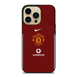 MANCHESTER UNITED FC LOGO FOOTBALL VODAFONE JERSEY iPhone 14 Pro Max Case Cover