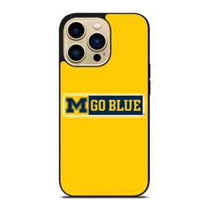 MICHIGAN WOLVERINES GO BLUE UNIVERSITY FOOTBALL LOGO iPhone 14 Pro Max Case Cover