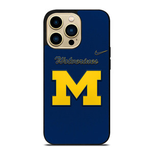 MICHIGAN WOLVERINES LOGO NIKE UNIVERSITY FOOTBALL iPhone 14 Pro Max Case Cover